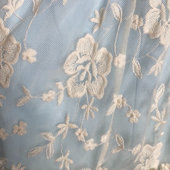 Zunie Easter Blue Lace Overlay Party Dress Size 5 - Picture 7 of 8